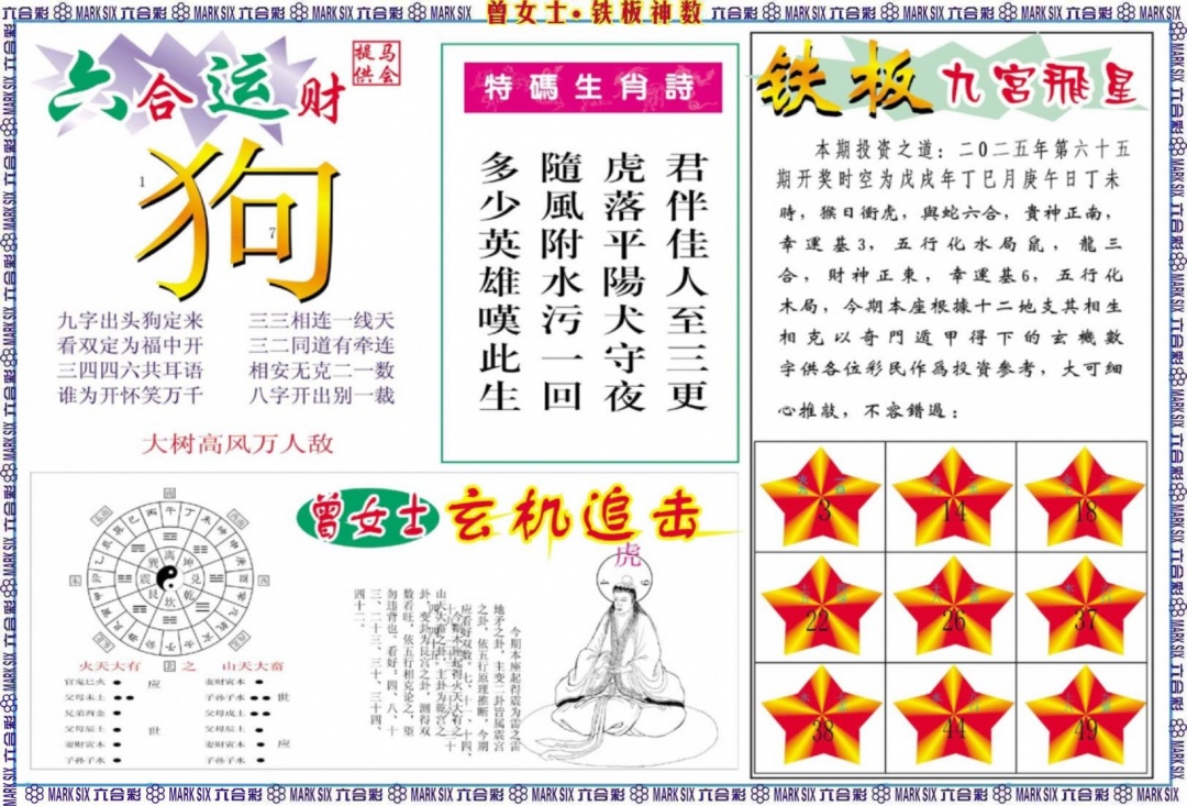 六合彩065期曾女士铁板神数B