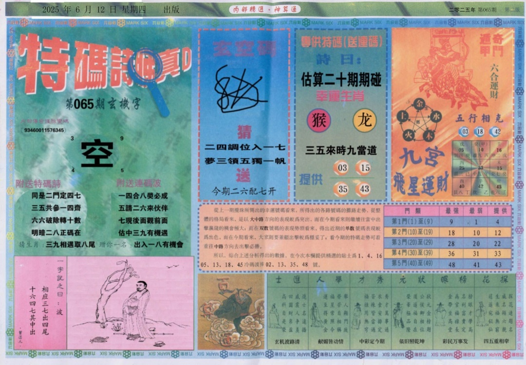 六合彩065期内部精选B