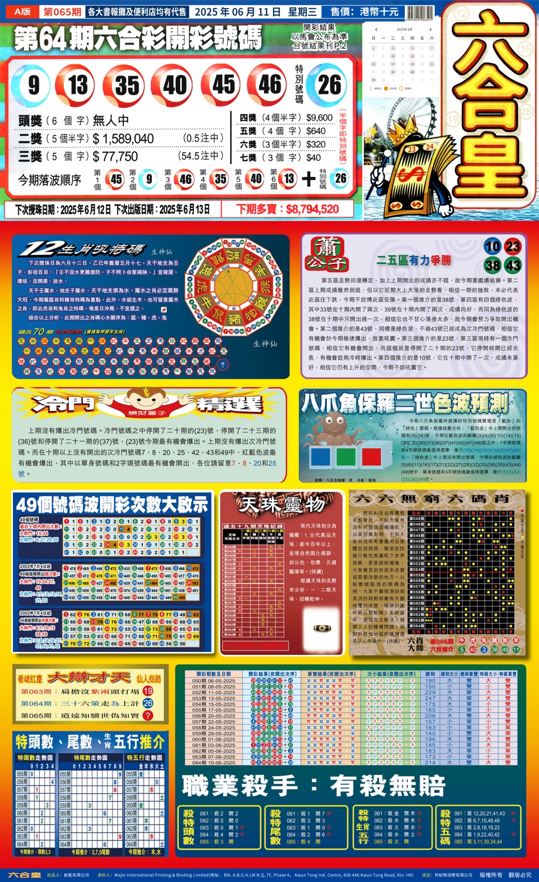 六合彩065期六合皇A