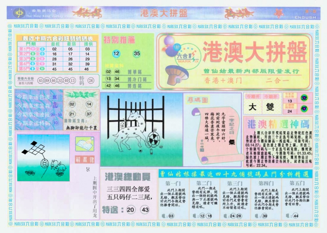 六合彩065期港澳大拼盘A