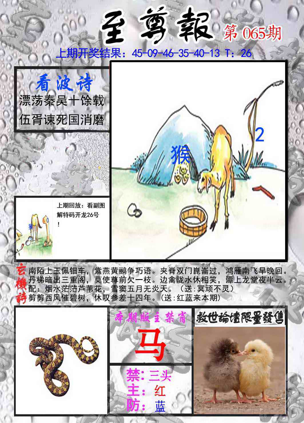 六合彩065期至尊报
