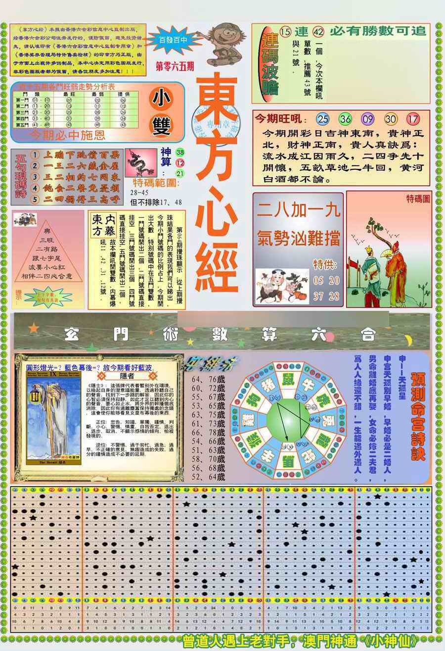 六合彩065期(新版)东方心经A