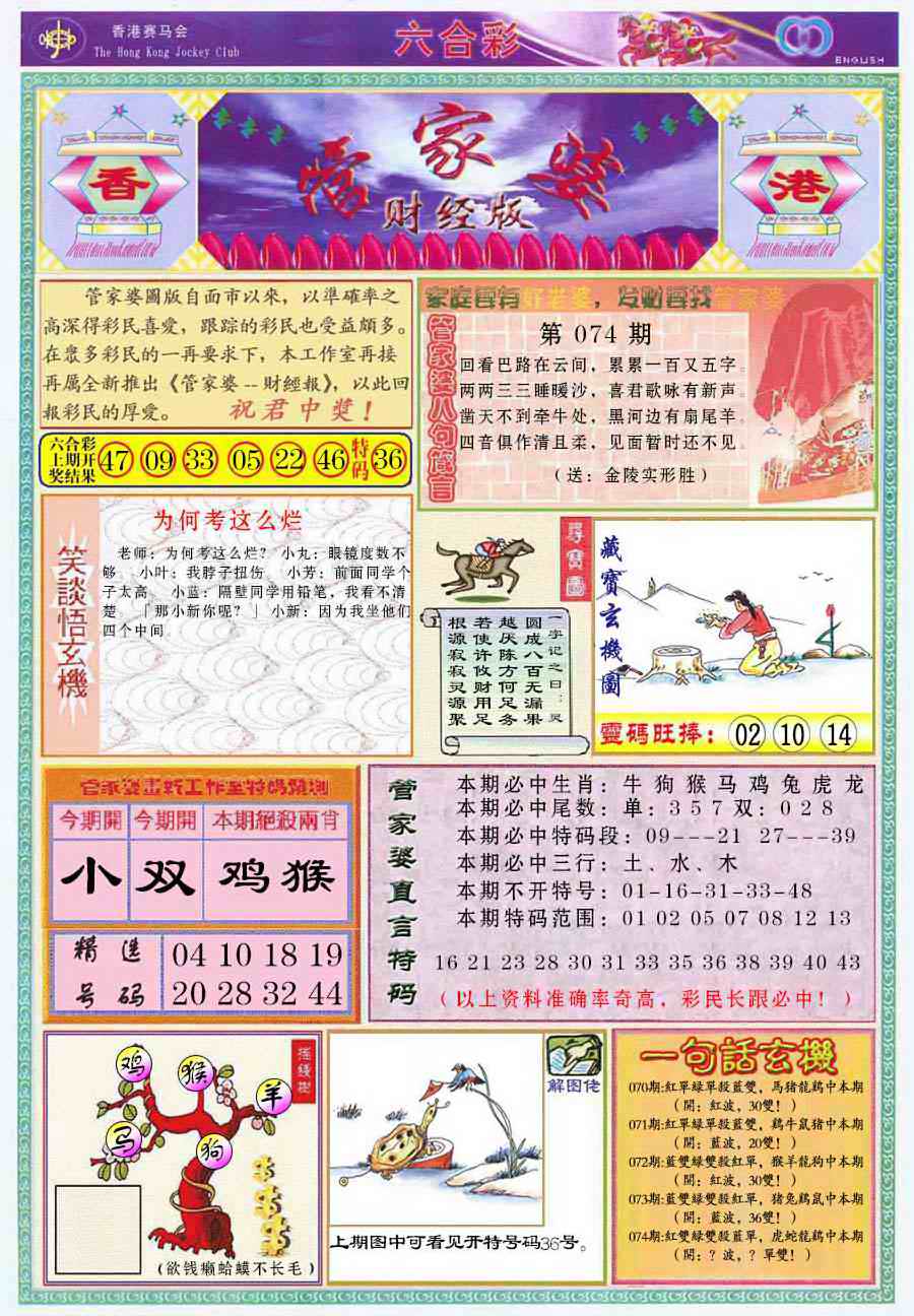 六合彩074期管家婆财经版