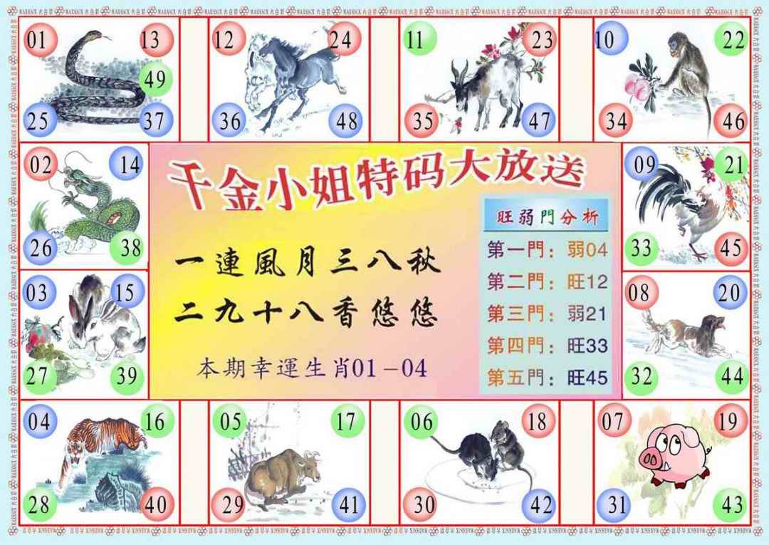 六合彩074期(新版)千金小姐B
