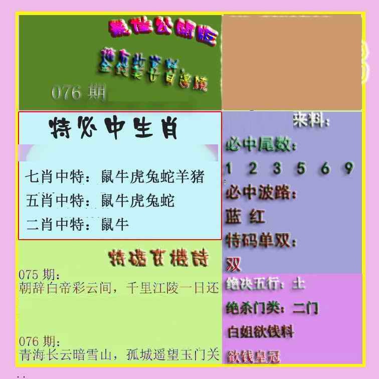 六合彩076期波肖门尾最佳公开版
