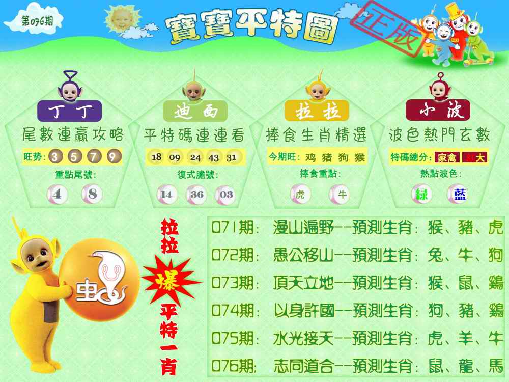 六合彩076期宝宝平特图（热）