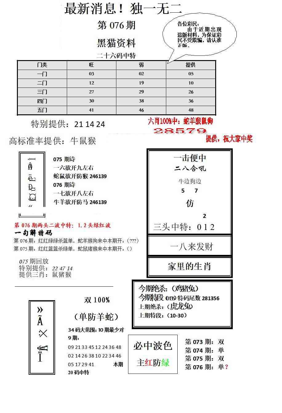 六合彩076期独一无二