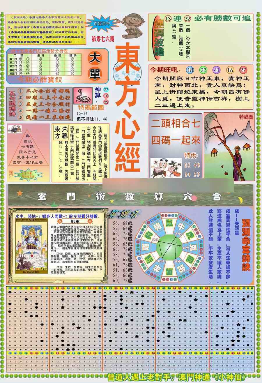 六合彩076期(新版)东方心经A
