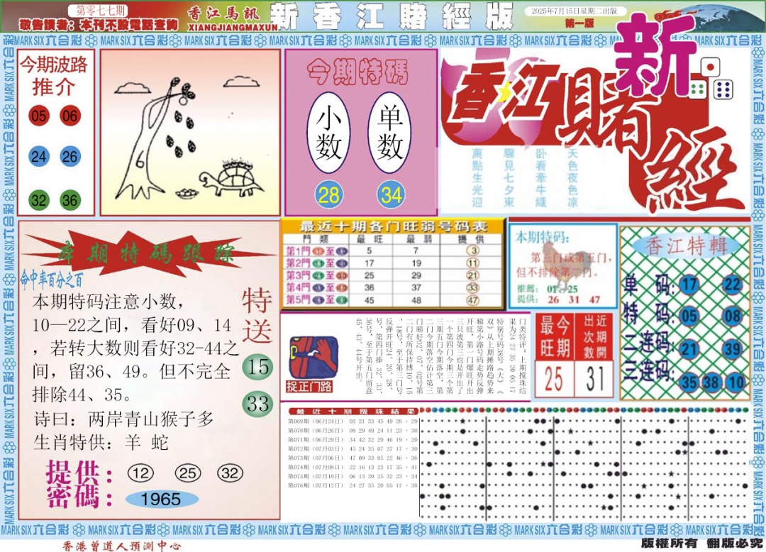 六合彩077期新香江赌经A