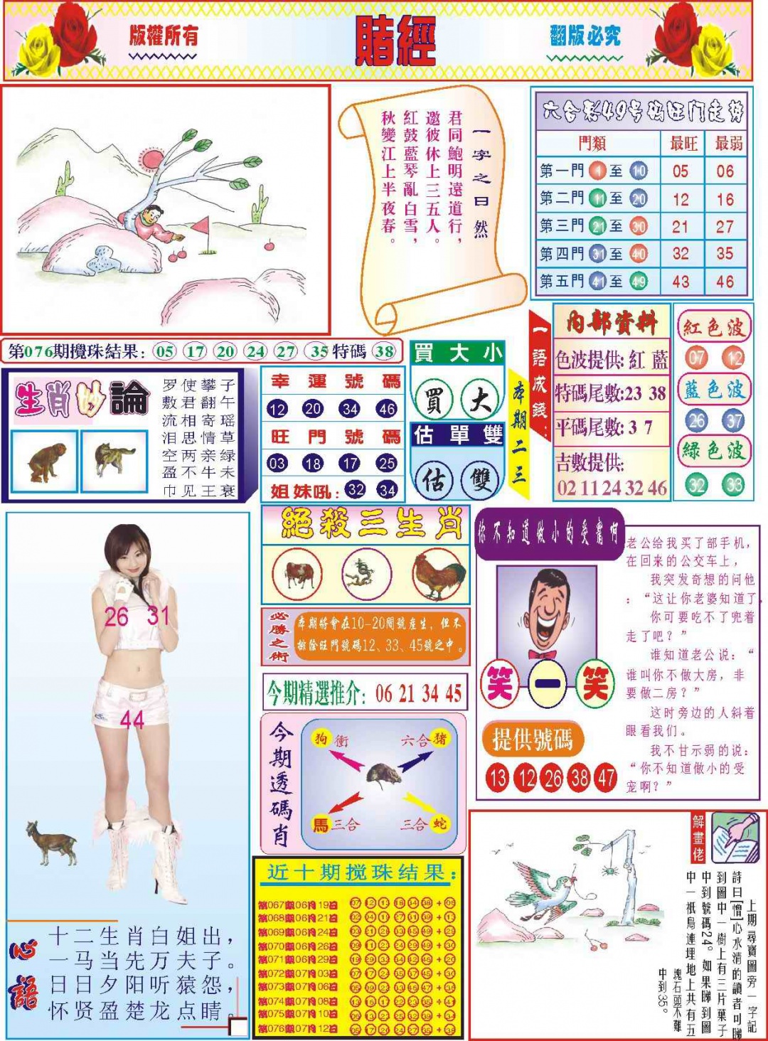 六合彩077期118赌经(新图)