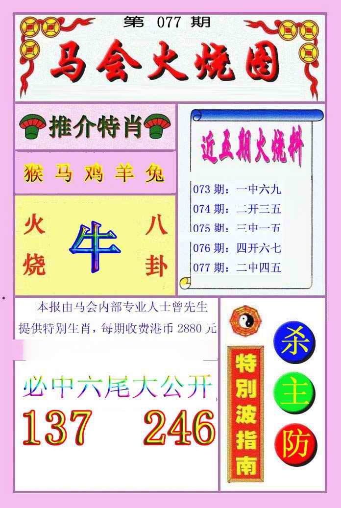 六合彩077期火烧图