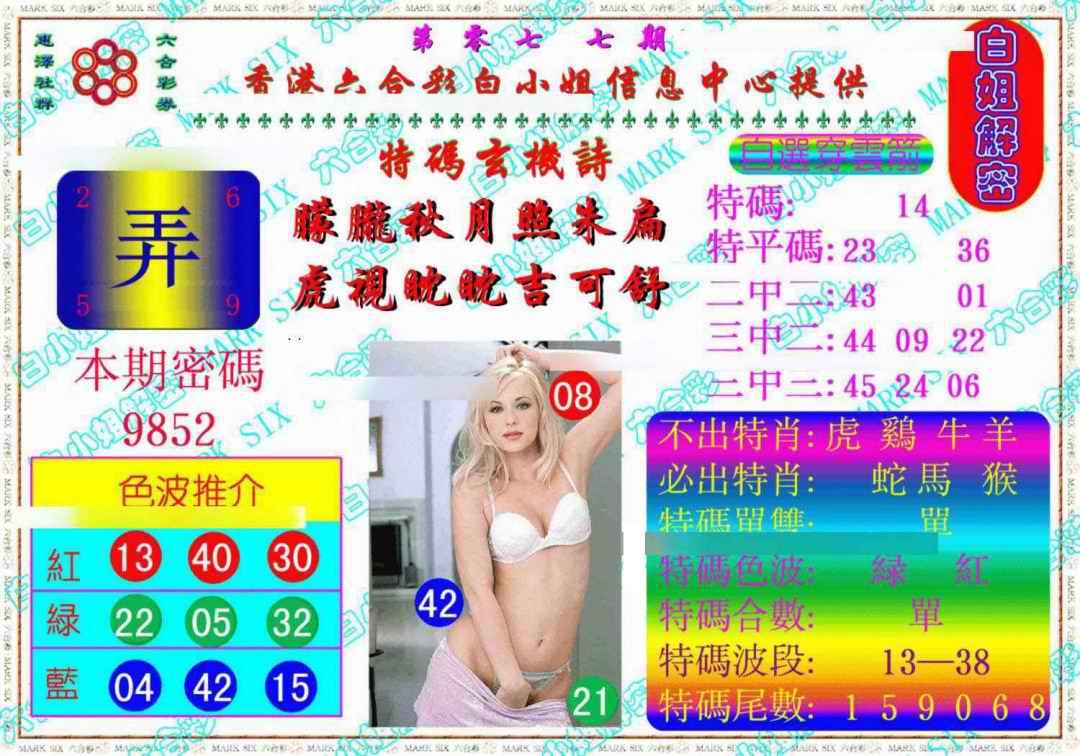 六合彩077期白姐解密《另版》
