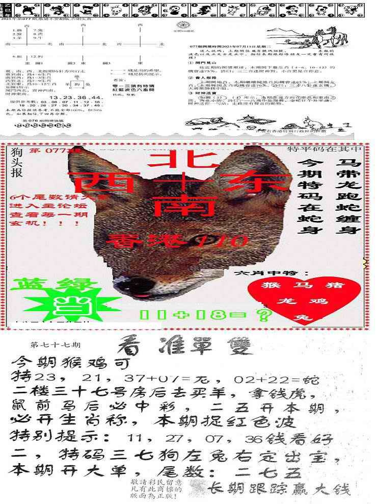六合彩077期特码内幕B
