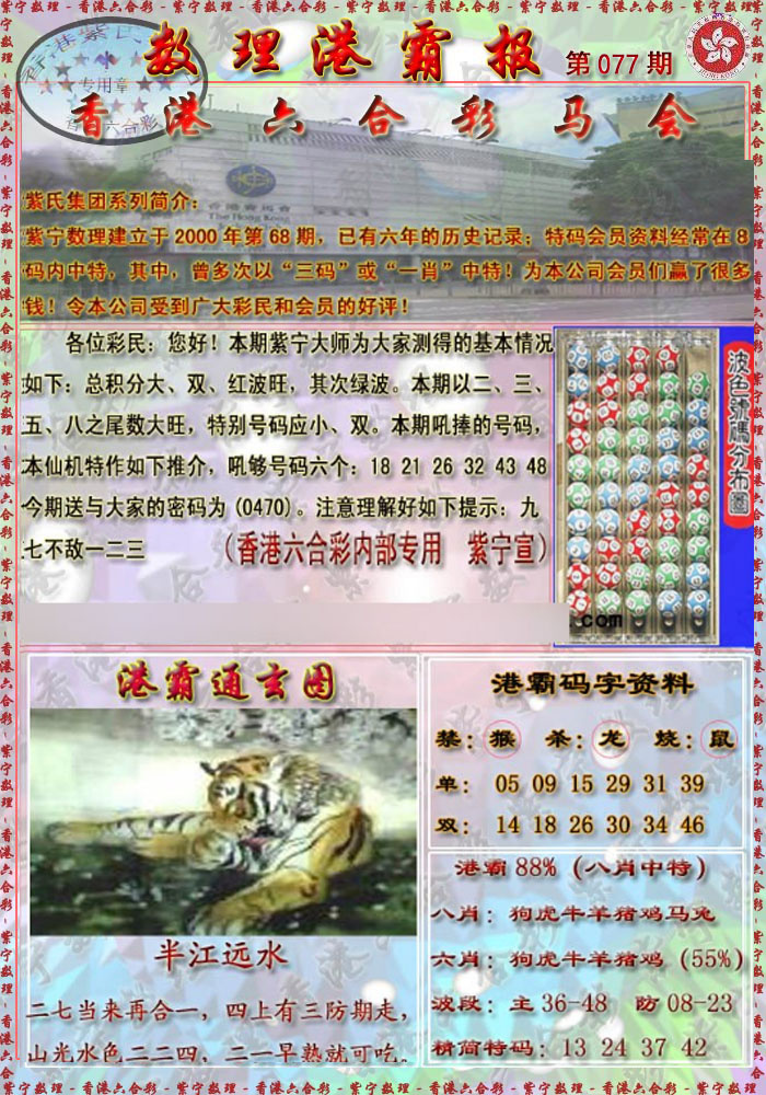 六合彩077期港霸报