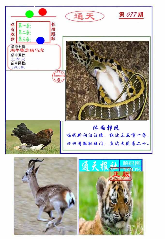 六合彩077期通天杀波图2