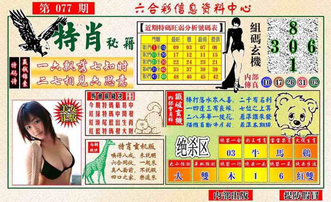 六合彩077期特肖秘籍