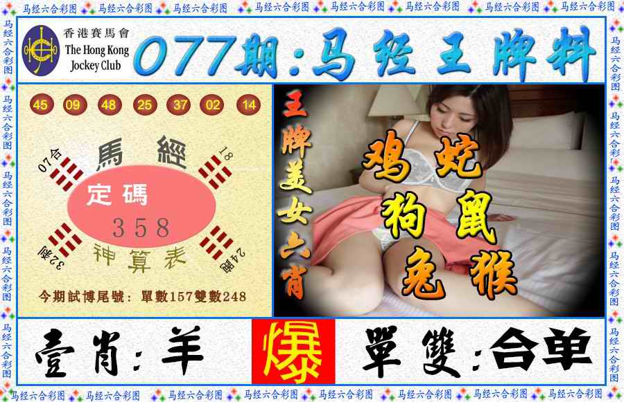 六合彩077期马经王牌料（荐）