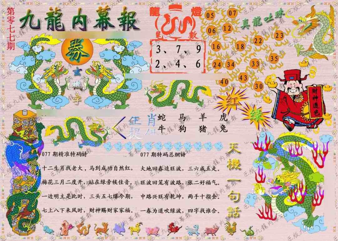六合彩077期正版九龙内幕报