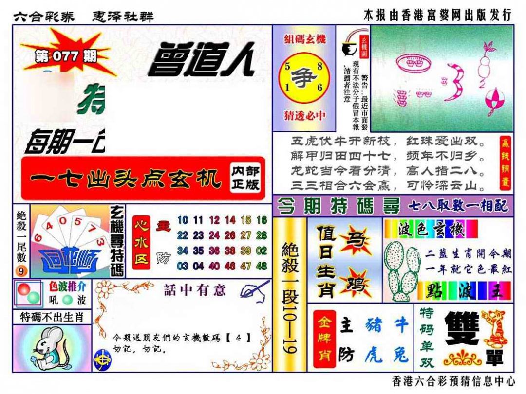 六合彩077期赠道人特马金手指