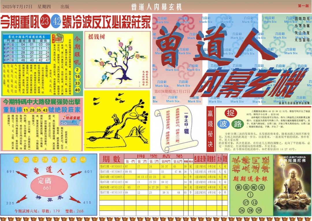 六合彩078期曾道人内幕A