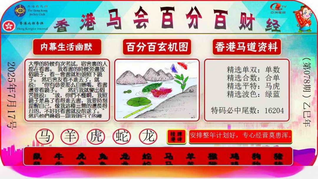 六合彩078期百分百财经