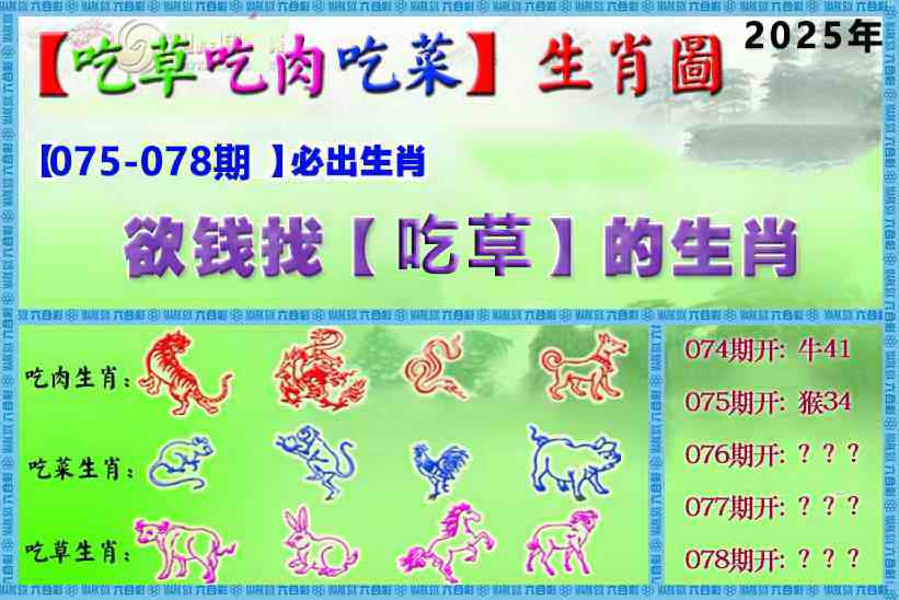 六合彩078期吃草吃肉吃菜玄机