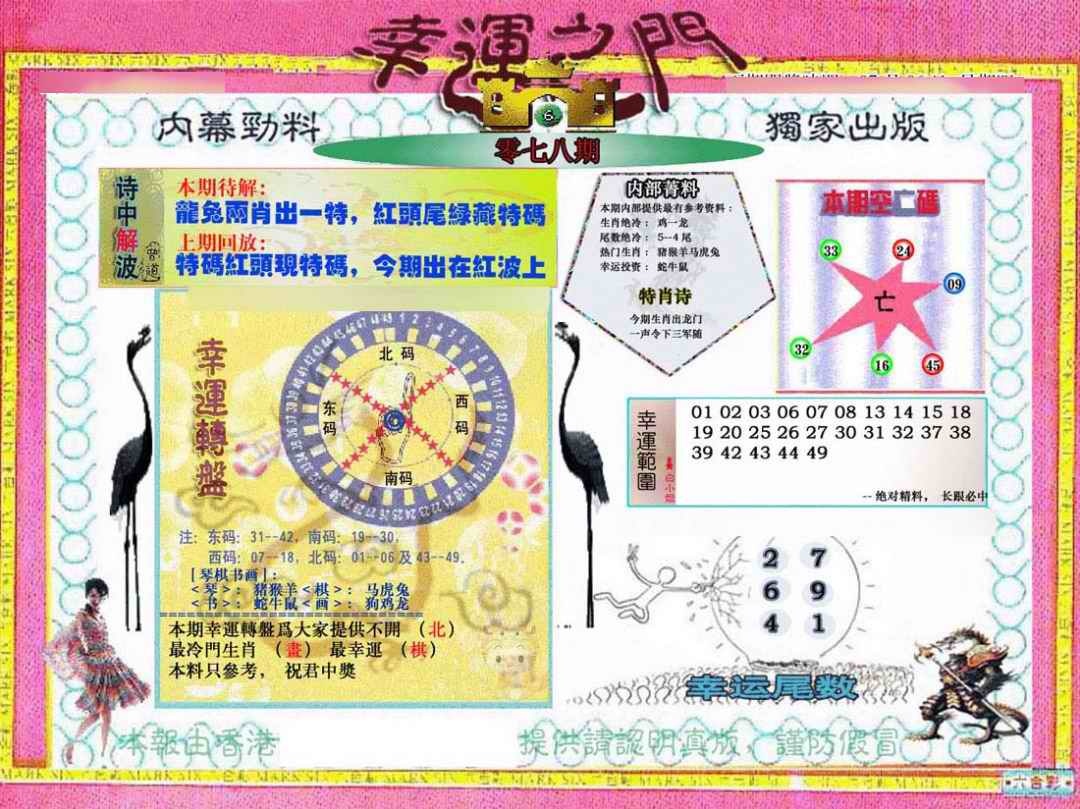 六合彩078期幸运之门