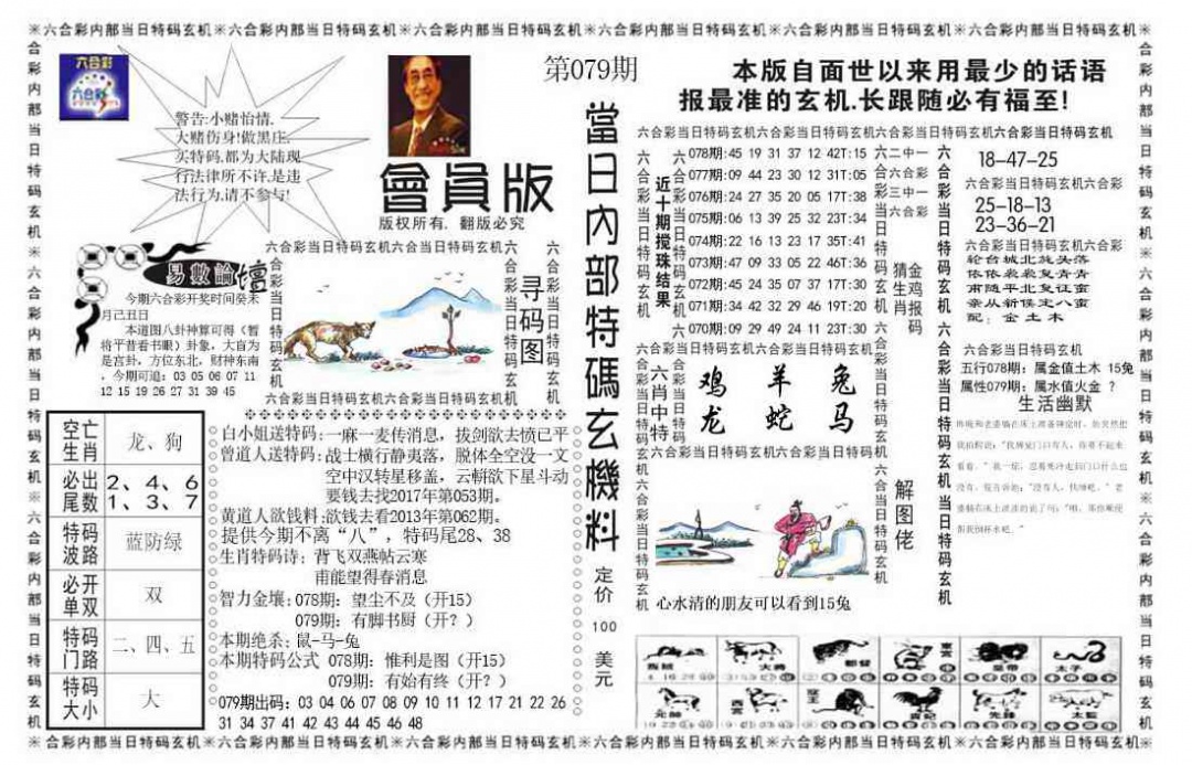 六合彩079期当日特码玄机报