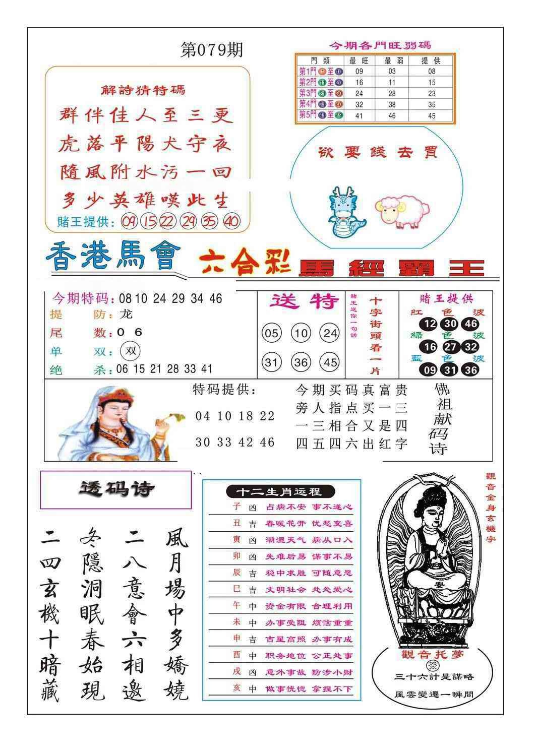 六合彩079期马经霸王