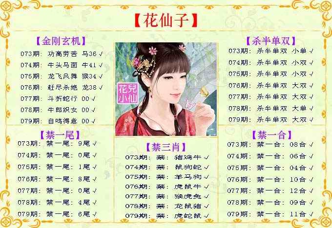 六合彩079期花仙子
