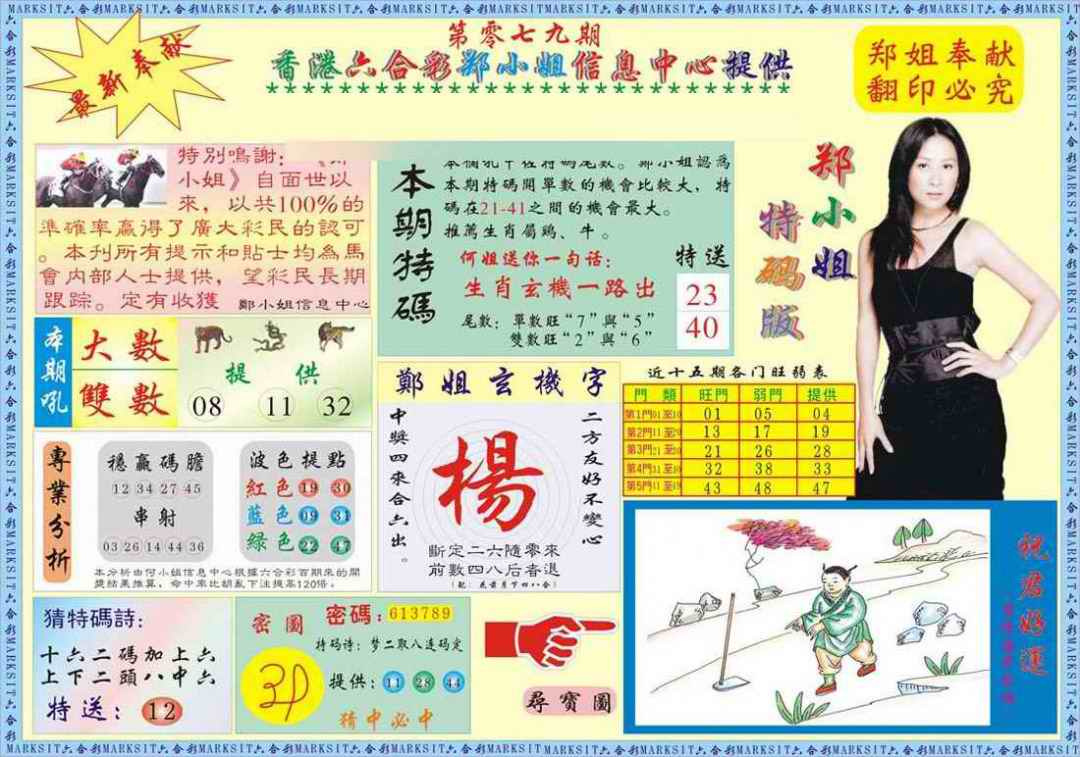 六合彩079期郑小姐特码报A
