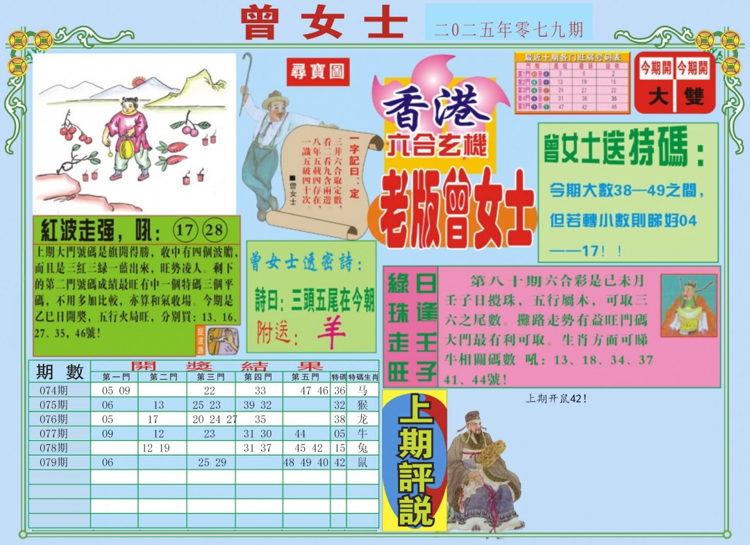 六合彩080期老版曾女士A