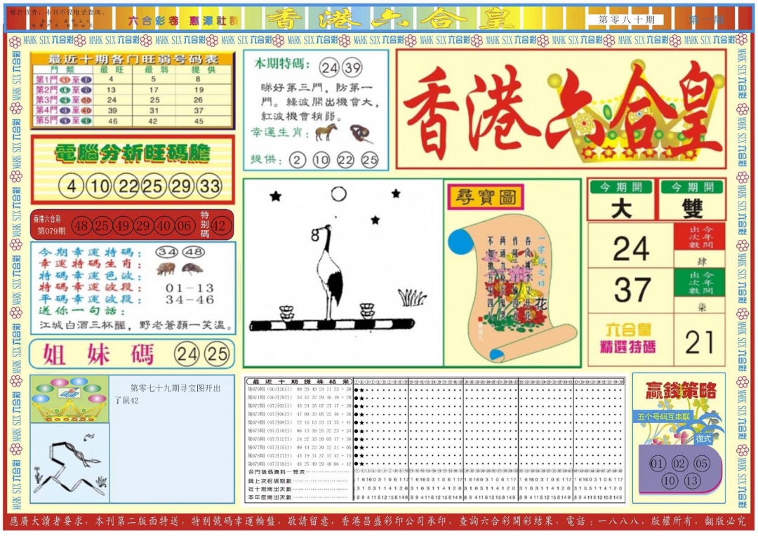 六合彩080期香港六合皇A
