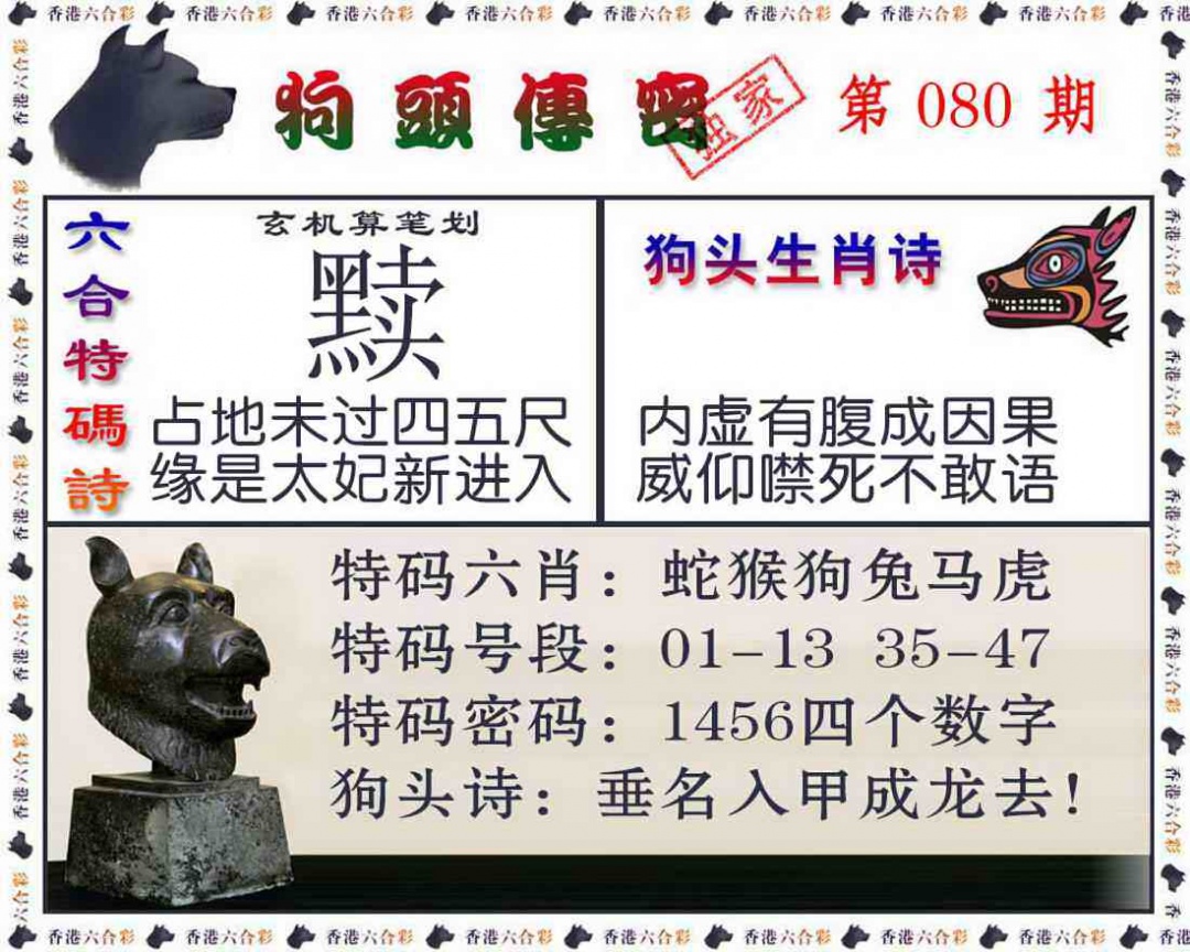 六合彩080期狗头传密