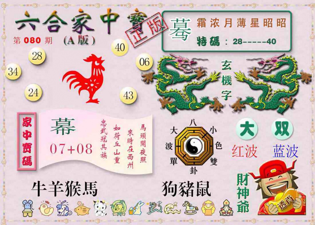 六合彩080期六合家中宝A