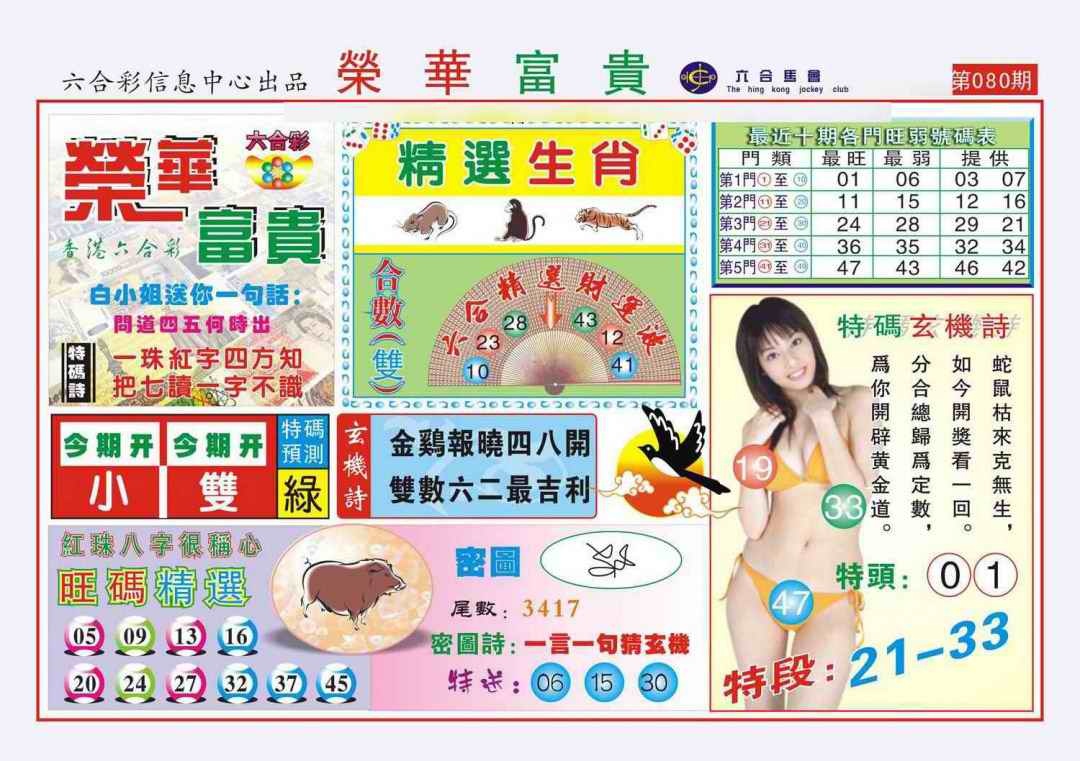 六合彩080期荣华富贵(新图)