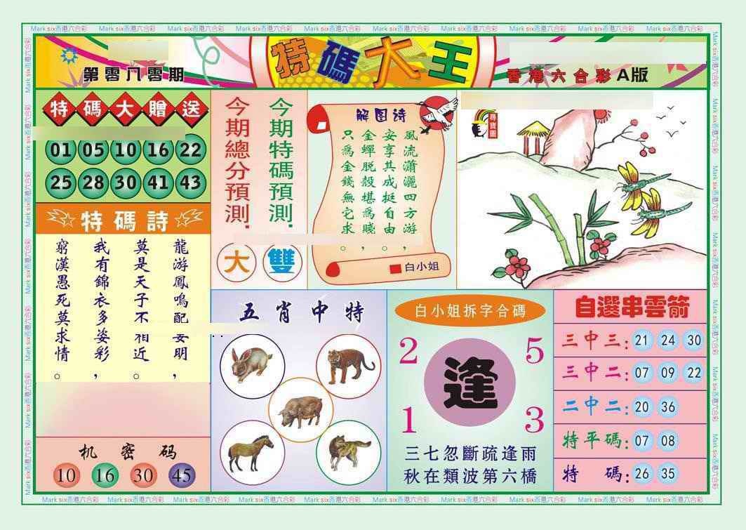 六合彩080期特码大王A（新图）
