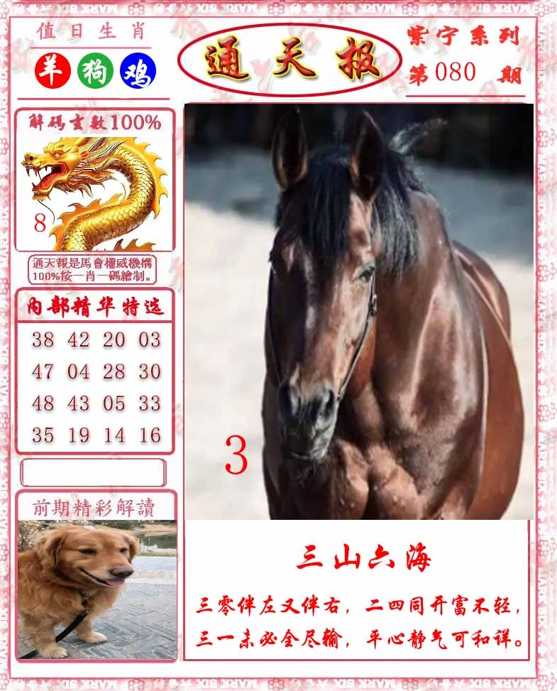 六合彩080期救通报