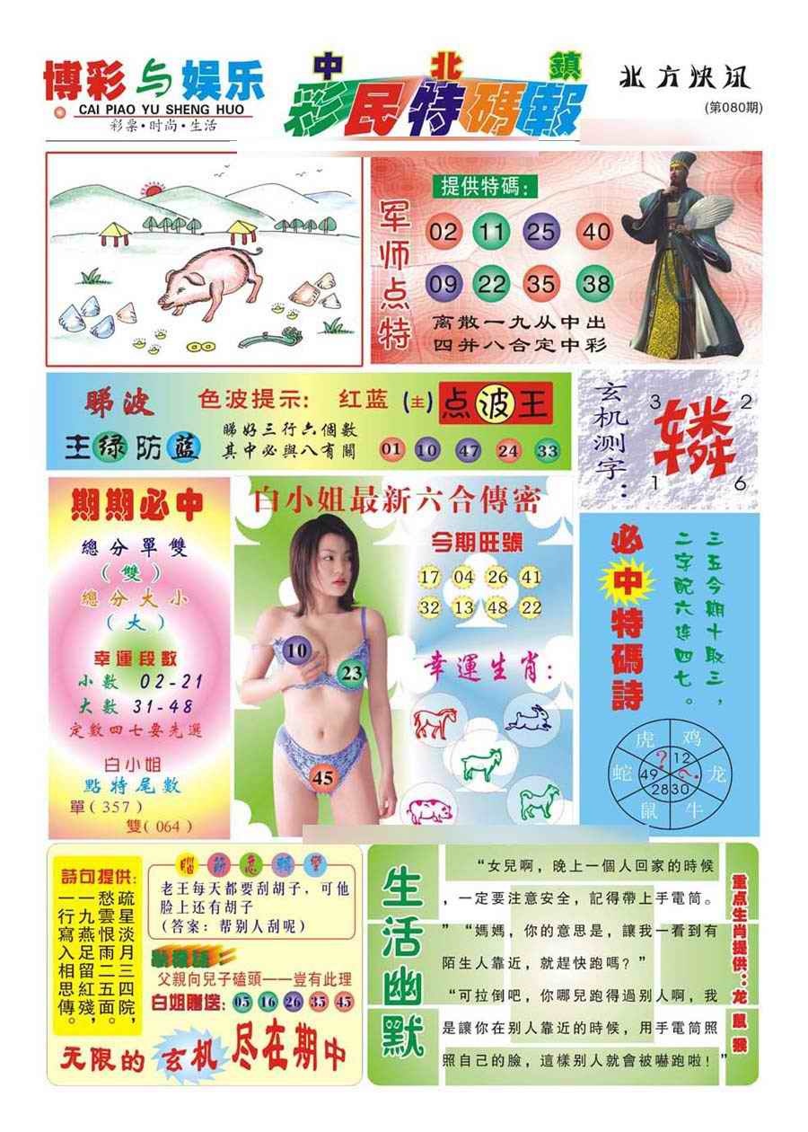 六合彩080期中北彩民特码报(新)