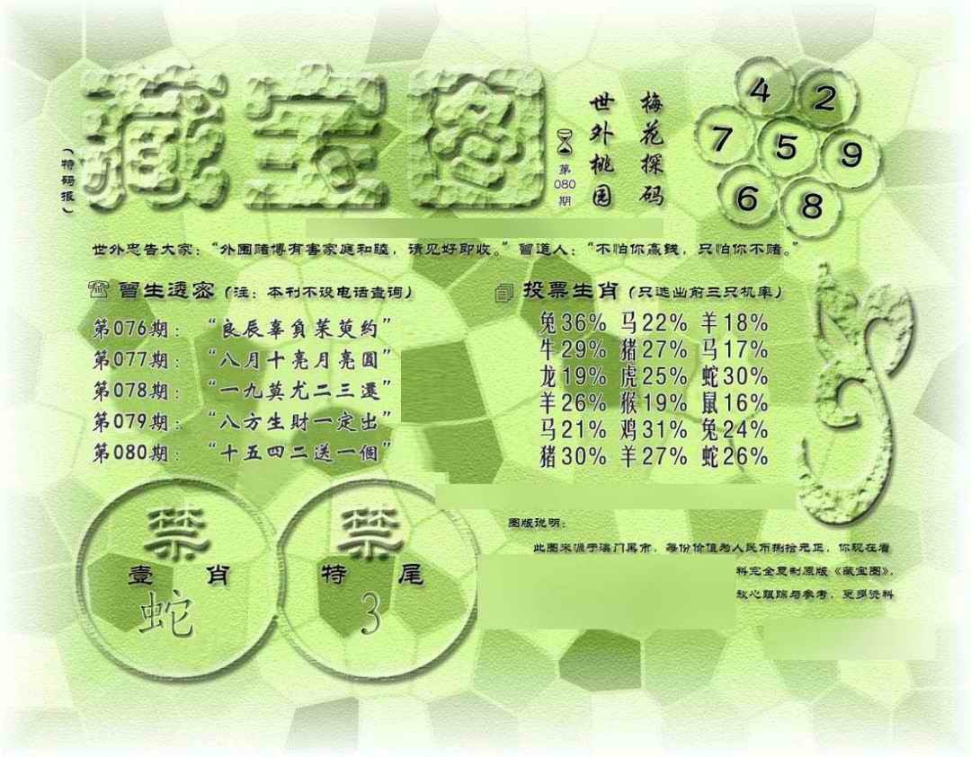 六合彩080期假老藏宝图