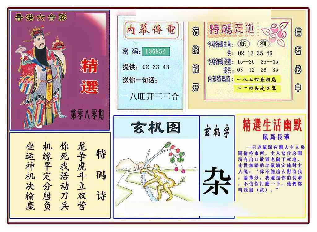 六合彩080期马经精选(新图推荐)