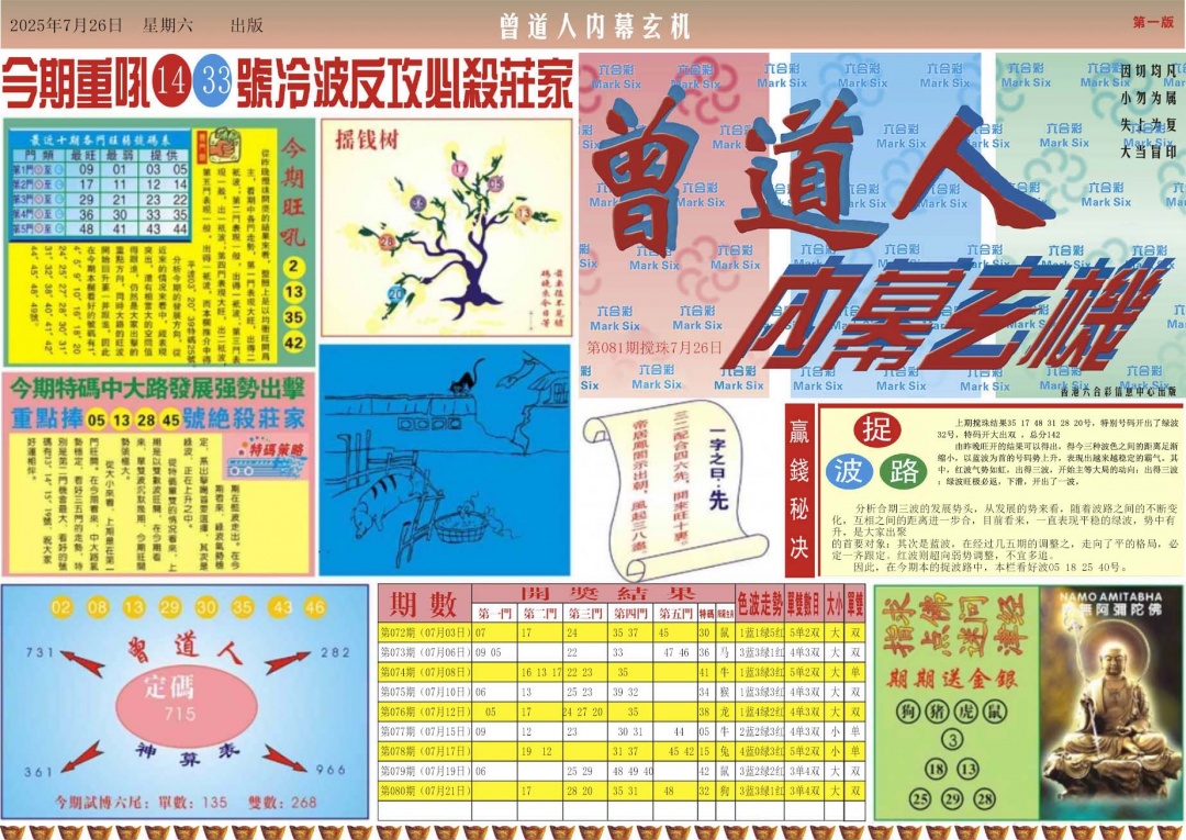 六合彩081期曾道人内幕A