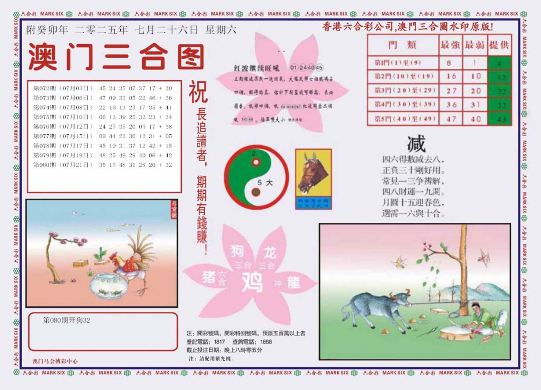 六合彩081期4-澳门三合