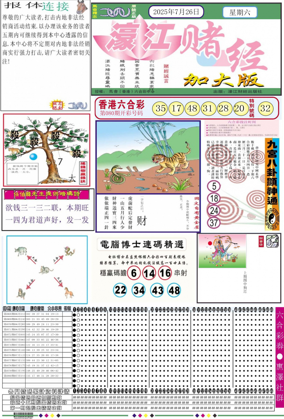 六合彩081期濠江赌经A加大版