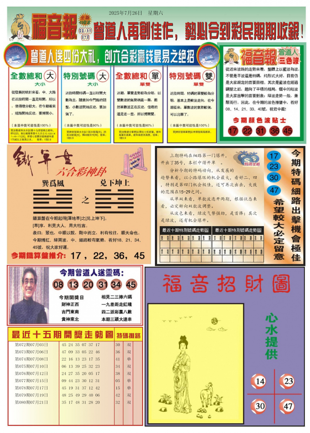 六合彩081期福音报B