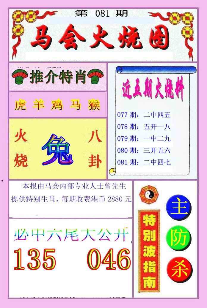 六合彩081期火烧图