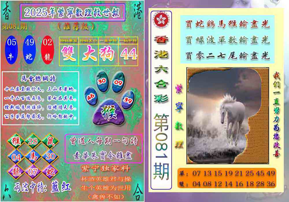 六合彩081期数理救世报