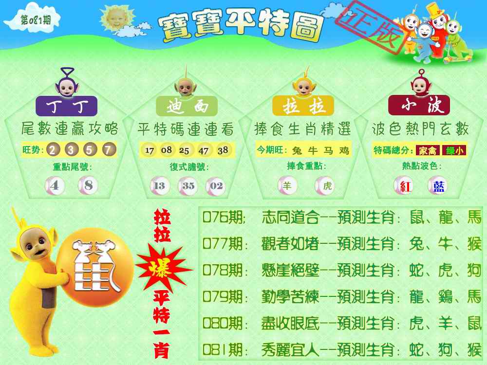 六合彩081期宝宝平特图（热）