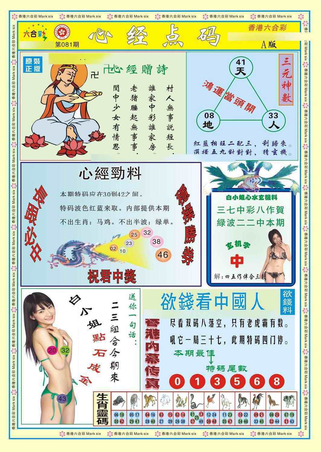 六合彩081期心经点码a（新图）
