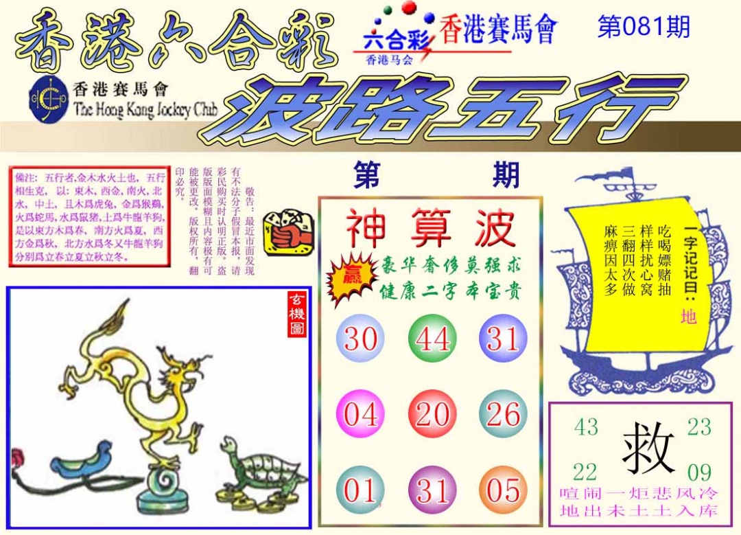 六合彩081期波路五行